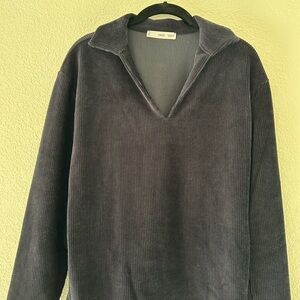 Mango Women’s Navy Blue V-Neck Sweater